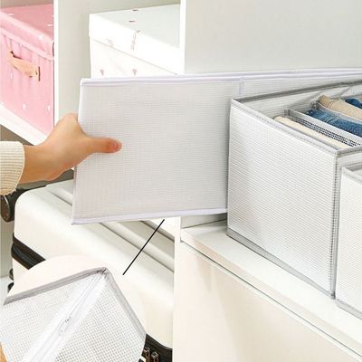 Set Of 3 Storage Boxes For Clothes Closet Organizer Foldable With Waterproof Material.