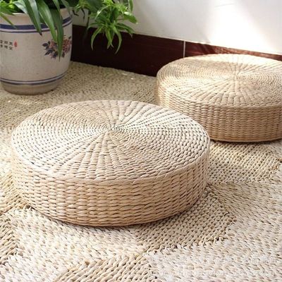 Handmade Pouf For Foot Rest, Floor Chair For Living room and Sofa Decor (Size 45-45-6CM)