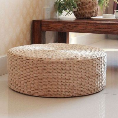 Handmade Pouf For Foot Rest, Floor Chair For Living room and Sofa Decor (Size 45-45-6CM)