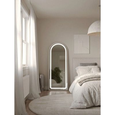 Leah Silver Arch Full Length Mirror with LED Light 