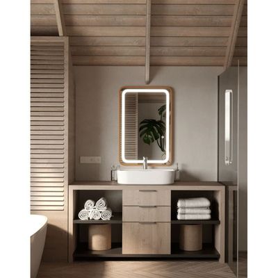 Kayla Gold Frame LED Rectangle Vanity Mirror 