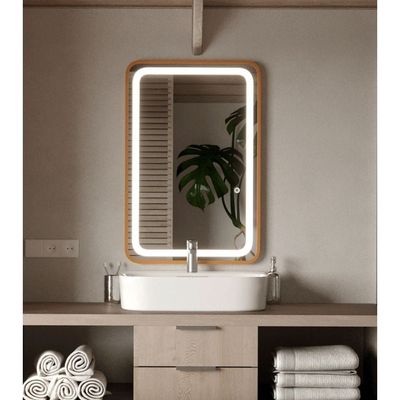 Kayla Gold Frame LED Rectangle Vanity Mirror 
