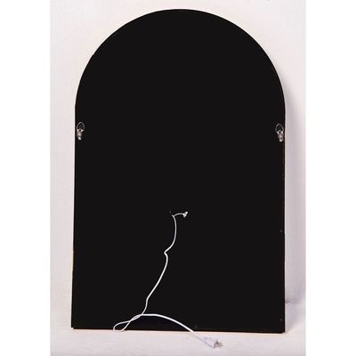 Black Arch Vanity Wall Mirror with Embedded Light 
