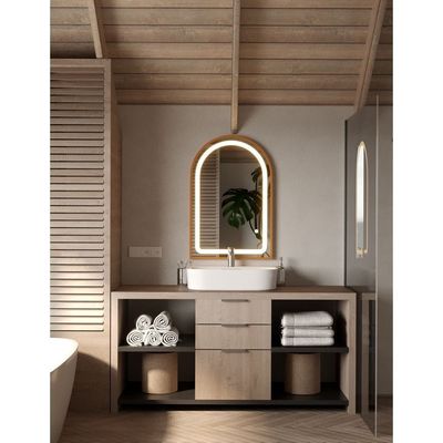Gold Arch Vanity Mirror with LED Light 