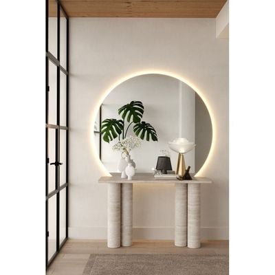 Quinn Half Moon Backlit LED Wall Mirror 