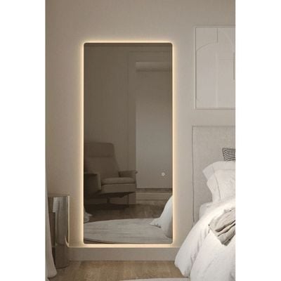 Backlit Frameless Full Length Rounded Corners Mirror 