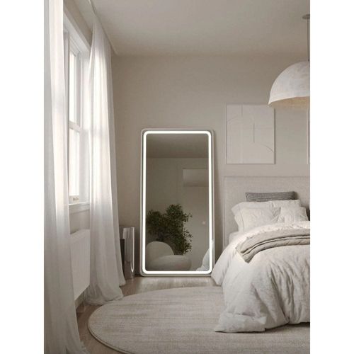 Kayla Silver Frame LED Rectangle Full Length Mirror 
