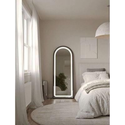 Leah Black Arch Full Length Mirror with LED Light 