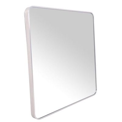 Silver Square Rounded Corners Vanity & Hallway Wall Mirror 