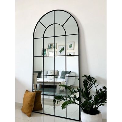 Astrid Black Window Arch Full Length Mirror 