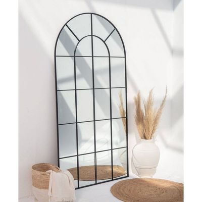 Astrid Black Window Arch Full Length Mirror 