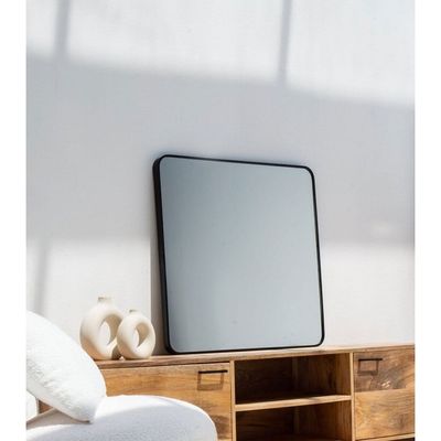 Black Square Rounded Corners Vanity & Hallway Mirror 