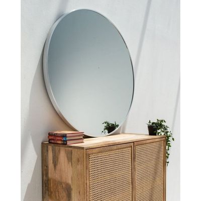 Silver Round Wall Mirror 