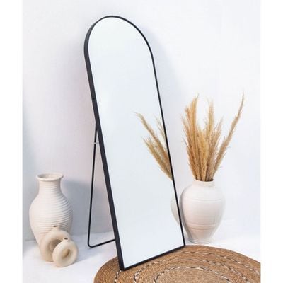 Black Arch Full Length Mirror with Stand 