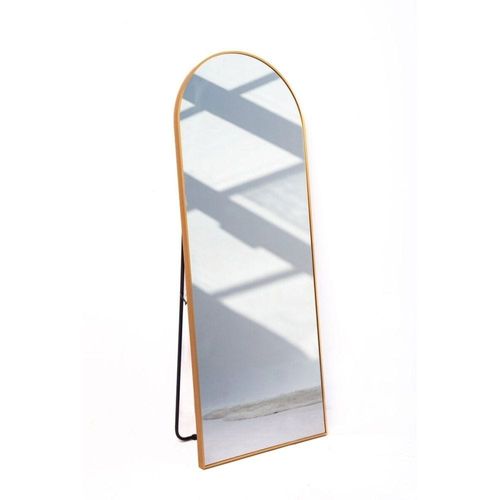 Gold Arch Aluminum Full Length Mirror with Stand 
