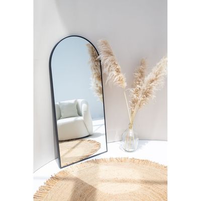 Full Length Arched Black Wall Mirror 