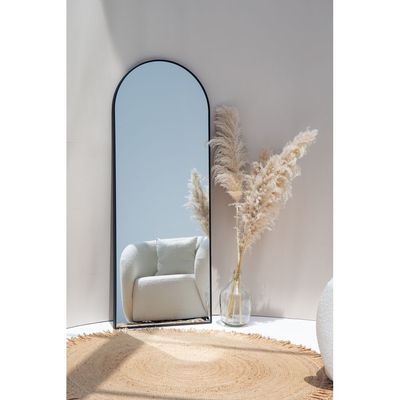 Full Length Arched Black Wall Mirror 