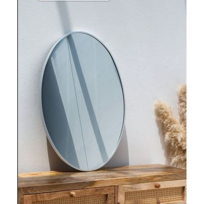 Silver Oval Vanity & Hallway Wall Mirror 