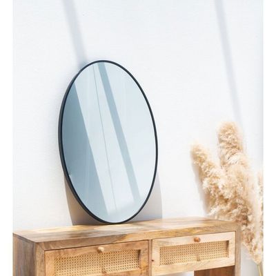 Black Oval Vanity & Hallway Wall Mirror 
