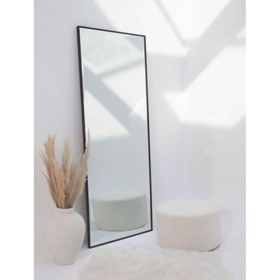 Black Rectangular PVC Frame Mirror 