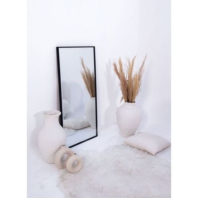 Black Rectangular PVC Frame Mirror 