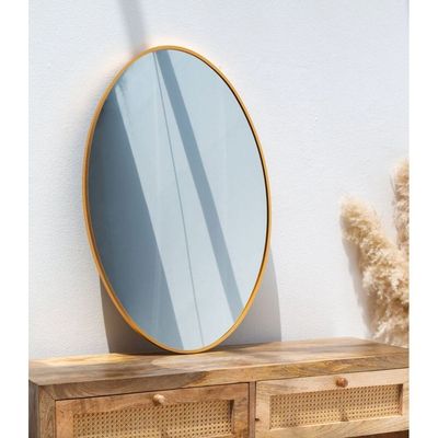 Gold Oval Shape Wall Mirror 