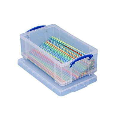 Really Useful Storage Box Plastic Lightweight Robust Stackable, 12 Litre - Clear