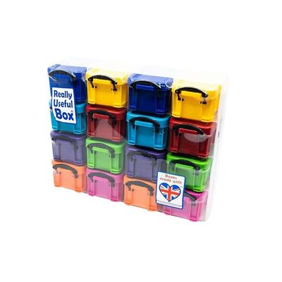 Really Useful Box Assorted Drawer Organiser 16 Pieces Set, 0.14 litre Capacity, Multicolor