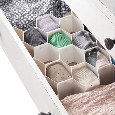 Whitmor Honeycomb Drawer Organizer, White, One Size