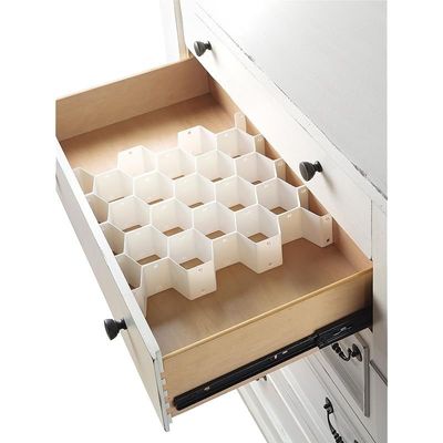Whitmor Honeycomb Drawer Organizer, White, One Size