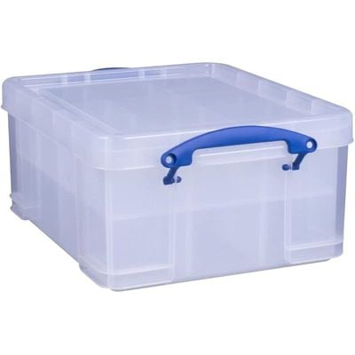 Really Useful 21 Liter Plastic Box &amp; 2 Trays Clear