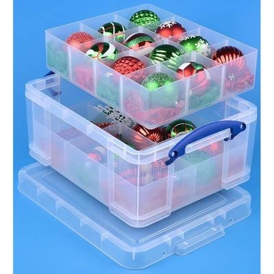 Really Useful 21 Liter Plastic Box &amp; 2 Trays Clear