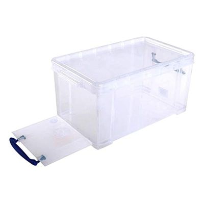 Really Useful 64L Open Fronted Box - Clear, H 71 Cm X W 44 Cm X D 31 Cm