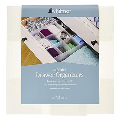 Whitmor 12 Section Drawer Organizer, White
