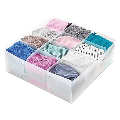 Whitmor 12 Section Drawer Organizer, White