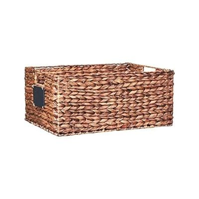 Mocha Water Hyacinth Bin with Handle Large 44x30x20cm