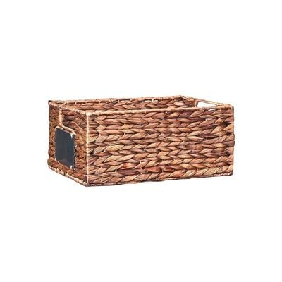 Mocha Water Hyacinth Bin with Handle Small 33x23x15cm