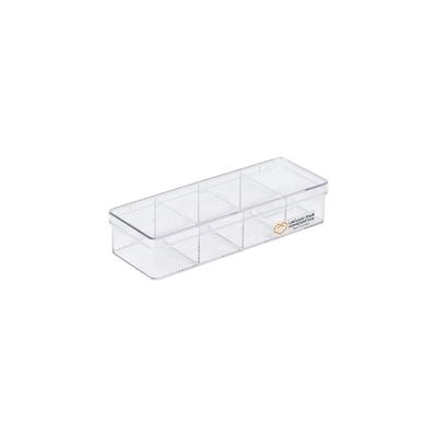 Transparent Box 4 Dividers Clear 20 x 7.2 x 4.1 cm