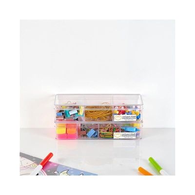 Transparent Box 4 Dividers Clear 20 x 7.2 x 4.1 cm