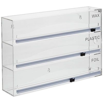 Vanity Acrylic 3 Slot Wrap Dispenser with 3 Cutters 35 x 7 x 23 cm