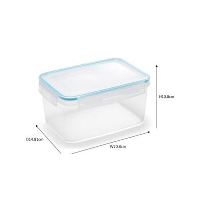 Addis 502264 clip and close rectangular food storage container, 2.4 liter capacity, clear