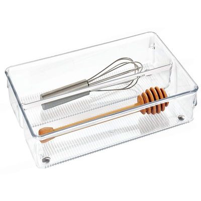 Idesign Linus Cutlery Tray For Silverware, Compact Kitchen Accessories For Storage And Organising Cutlery, Made Of Durable Plastic, Clear, Small
