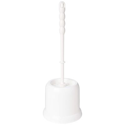 Addis Plastic Round Toilet Brush With Open Holder, White, 1 count, 202267