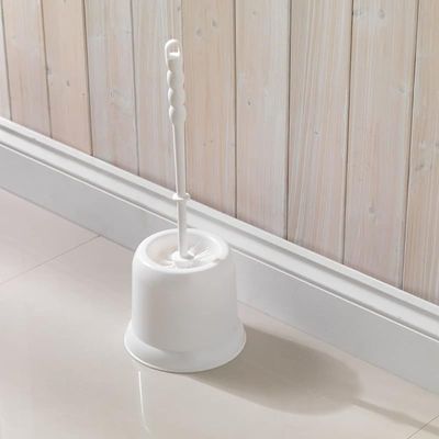 Addis Plastic Round Toilet Brush With Open Holder, White, 1 count, 202267