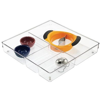 iDesign ID56530ES Linus Grand Drawer Organizer, ClearPlastic