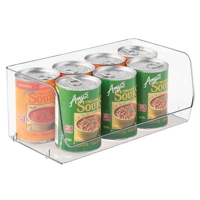 iDesign 66270 Linus Stackable Food Storage Boxes, Plastic Kitchen Storage Containers for Dry Foods, Clear