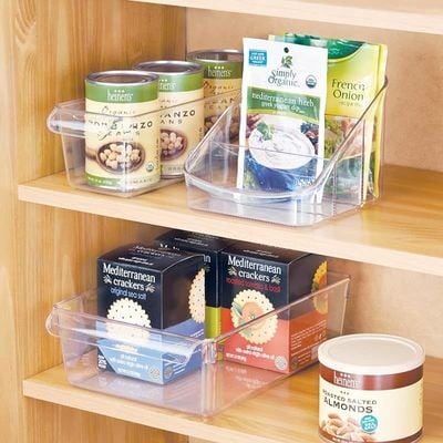 Idesign LinUS Spice Storage Unit, Compact Herb And Spice Rack Ideal For Cans And Packets, Plastic, Clear