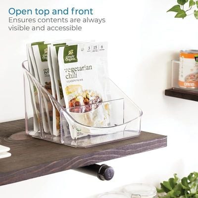 Idesign LinUS Spice Storage Unit, Compact Herb And Spice Rack Ideal For Cans And Packets, Plastic, Clear