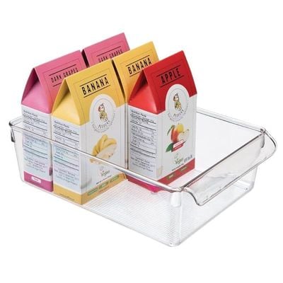 iDesign Linus Kitchen Organiser, Cupboard Storage Unit for Condiments and Food Storage, Plastic, Clear, Large