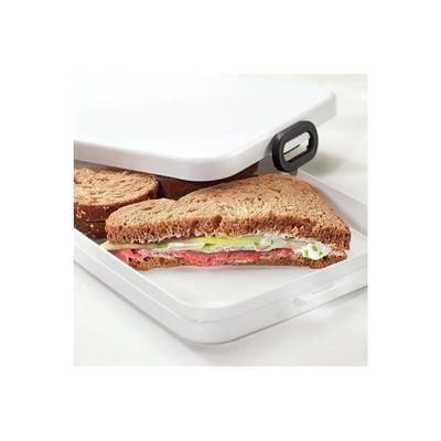 Mepal ‚ Lunch Box Take a Break Flat ‚ White ‚ Capacity 800 ml ‚ Compartment Lunch Box ‚ Ideal for Meal Prep ‚ Sandwich Box - Dishwasher Safe